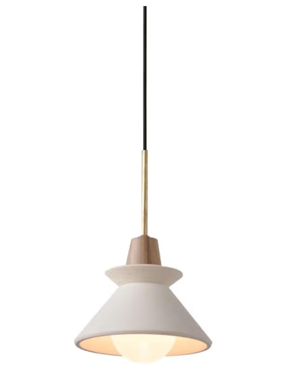 OROILUPU Concrete Pendant Light White Nordic Cement Hanging Lamp 9.4"